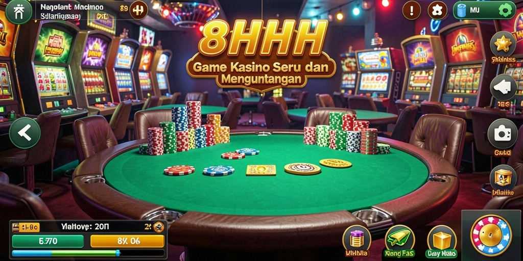 Tampilan gameplay seru di 8HHH dengan berbagai pilihan permainan Kasino.