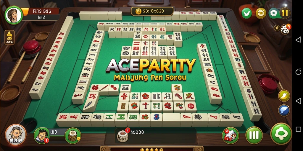 Screenshot gameplay ACEPARTY menampilkan keseruan permainan Mahjong.