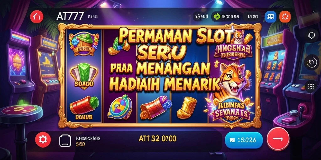Screenshot gameplay AT777 menunjukkan keseruan bermain Slot dengan berbagai fitur menarik.