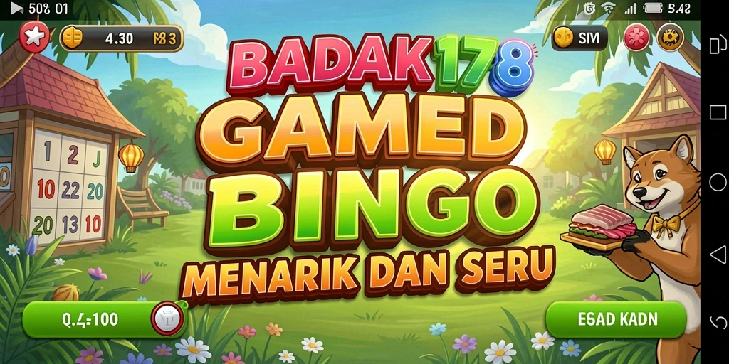 Tampilan screenshot utama BADAK178 dengan gameplay Bingo yang asyik.