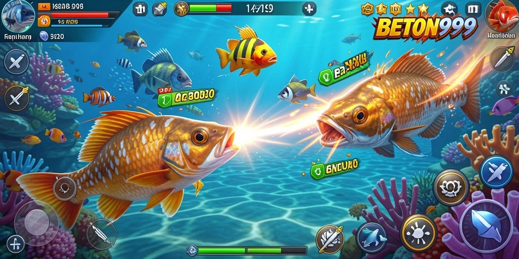 Tampilan menawan dari gameplay Tembak Ikan BETON999 yang seru.