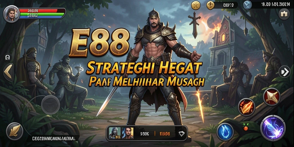 Screenshot gameplay E88 menunjukkan pertempuran strategi yang mendebarkan.