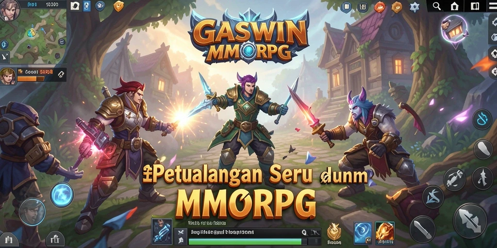 Screenshot GASWIN menampilkan aksi seru dalam pertempuran MMORPG.