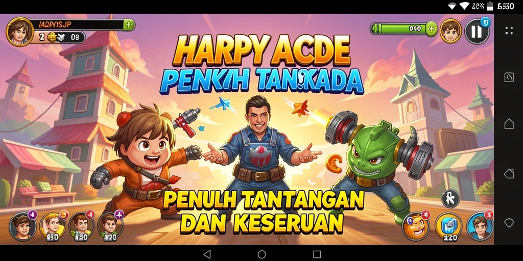 Tampilan gameplay seru dan menantang dari HARAPJP yang penuh warna.