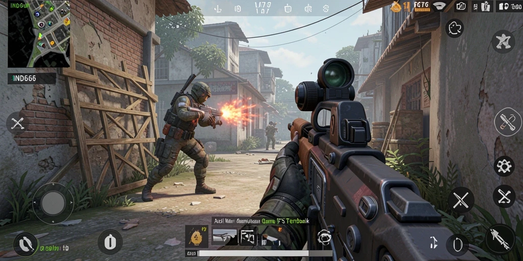 Gameplay mendebarkan dalam aksi tembak-menembak yang intens.