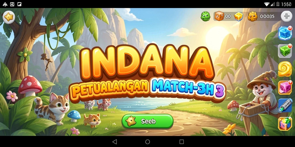 Tampilan menarik dari gameplay INDAAA dalam mencocokkan objek.