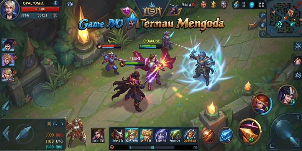 Screenshot gameplay seru dari OPALTOGEL yang menampilkan pertarungan tim.
