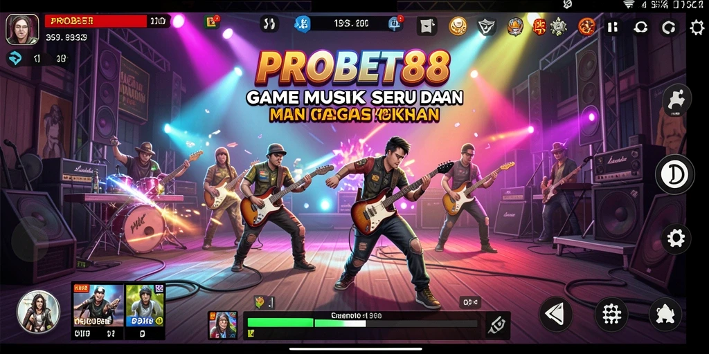 Tampilan gameplay seru dengan koleksi lagu yang menarik.