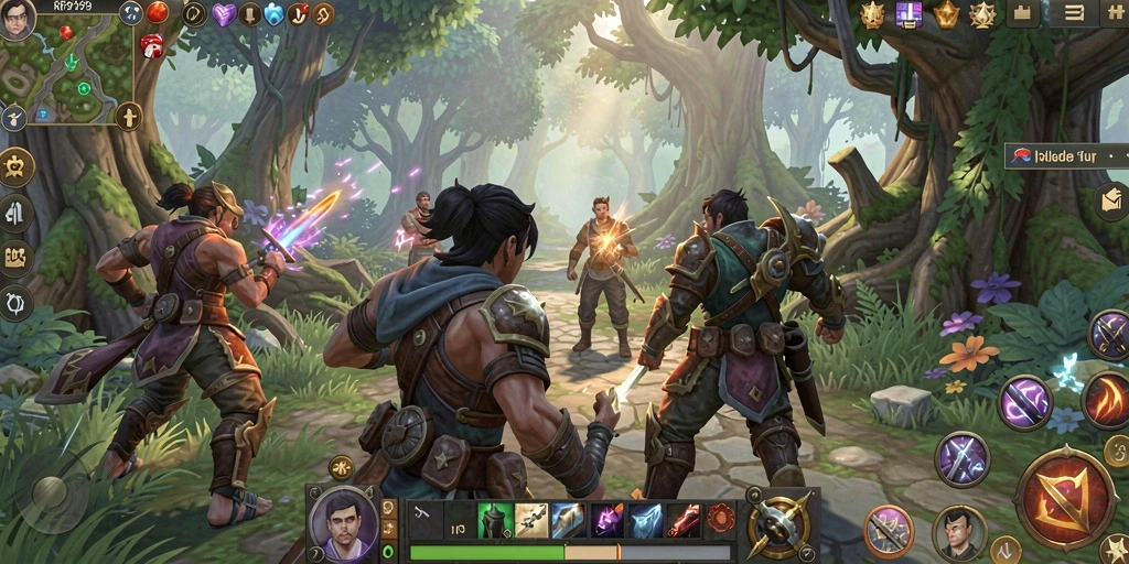 Tampilan gameplay seru dalam RP99, menampilkan grafis MMORPG yang memukau.