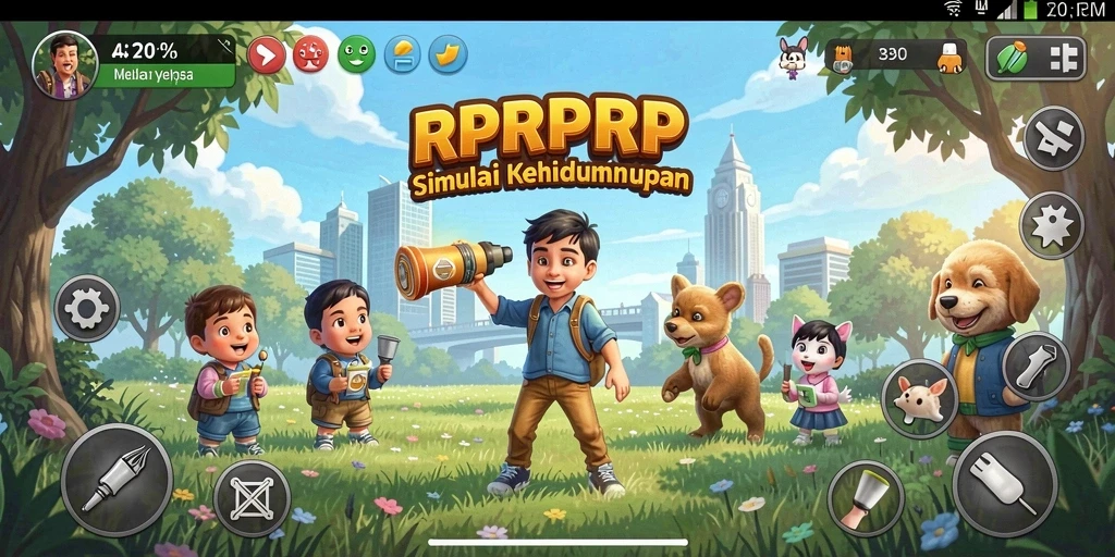 Tampilan gameplay RPRPRP yang menarik dan interaktif.