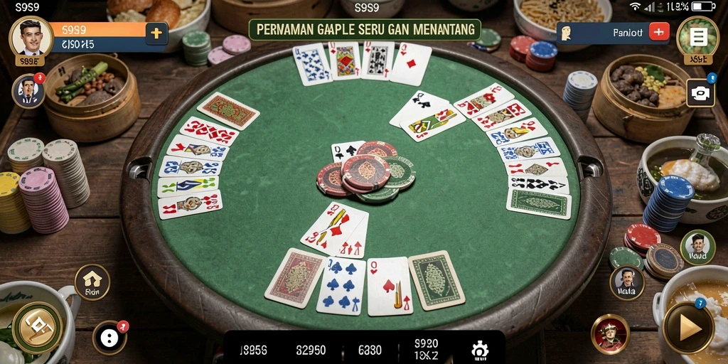 Tampilan gameplay <strong>S9S9</strong> yang seru dan penuh tantangan dalam permainan Gaple.