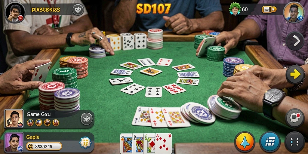 Tampilan gameplay Gaple yang seru dan interaktif di SD107.