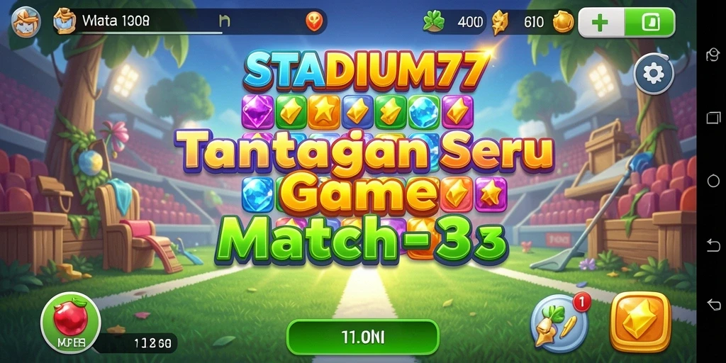 Gameplay seru di STADIUM77 dengan tantangan Match-3.