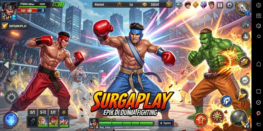 Tampilan gameplay SURGAPLAY yang mendebarkan dan penuh aksi.