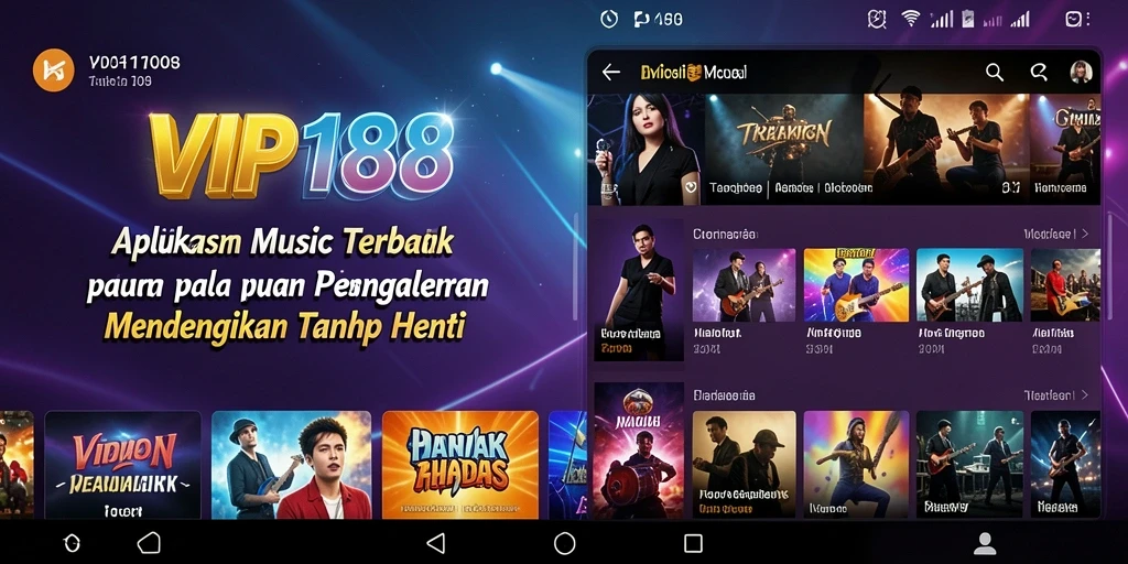 Screenshot VIP188 menampilkan antarmuka pengguna yang menarik dan gameplay musik yang interaktif.