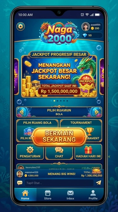 Tampilan depan aplikasi naga2000 dengan berbagai pilihan aplikasi.
